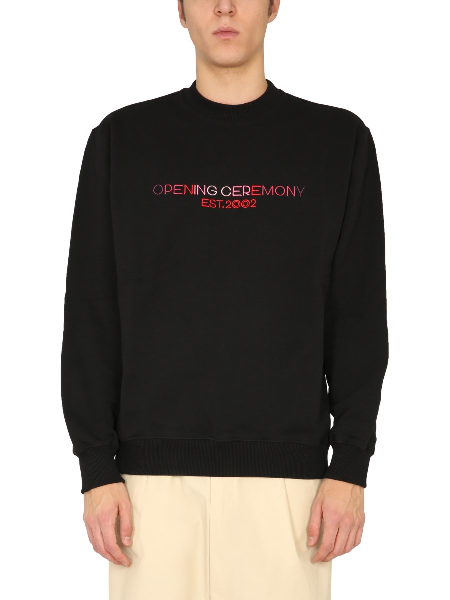 OPENING CEREMONY - CREW NECK COTTON SWEATSHIRT WITH EMBROIDERED