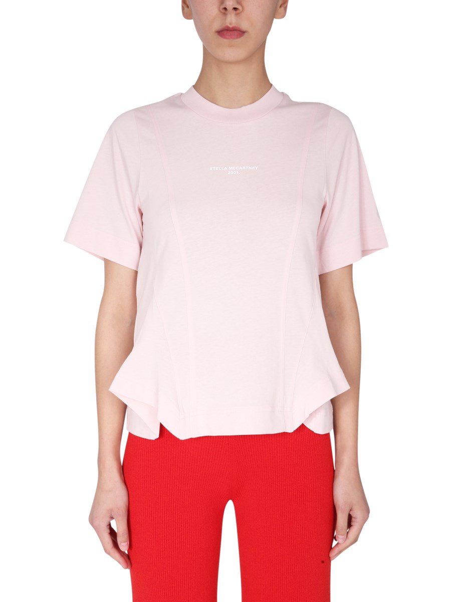 STELLA McCARTNEY T- SHIRT IN COTONE CON STAMPA LOGO