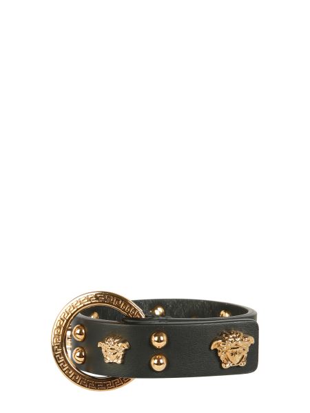 versace medusa leather bracelet