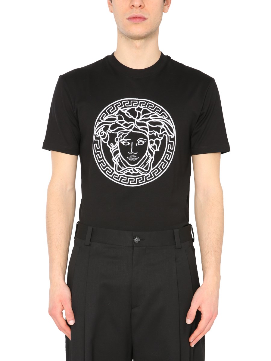 VERSACE - TAYLOR FIT T-SHIRT WITH MEDUSA EMBROIDERED - Eleonora 