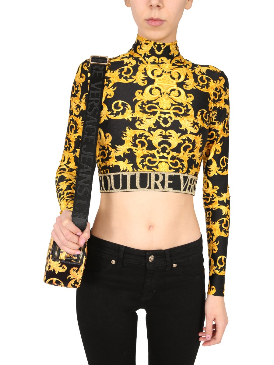 Versace Baroque Print Cropped Bra Top