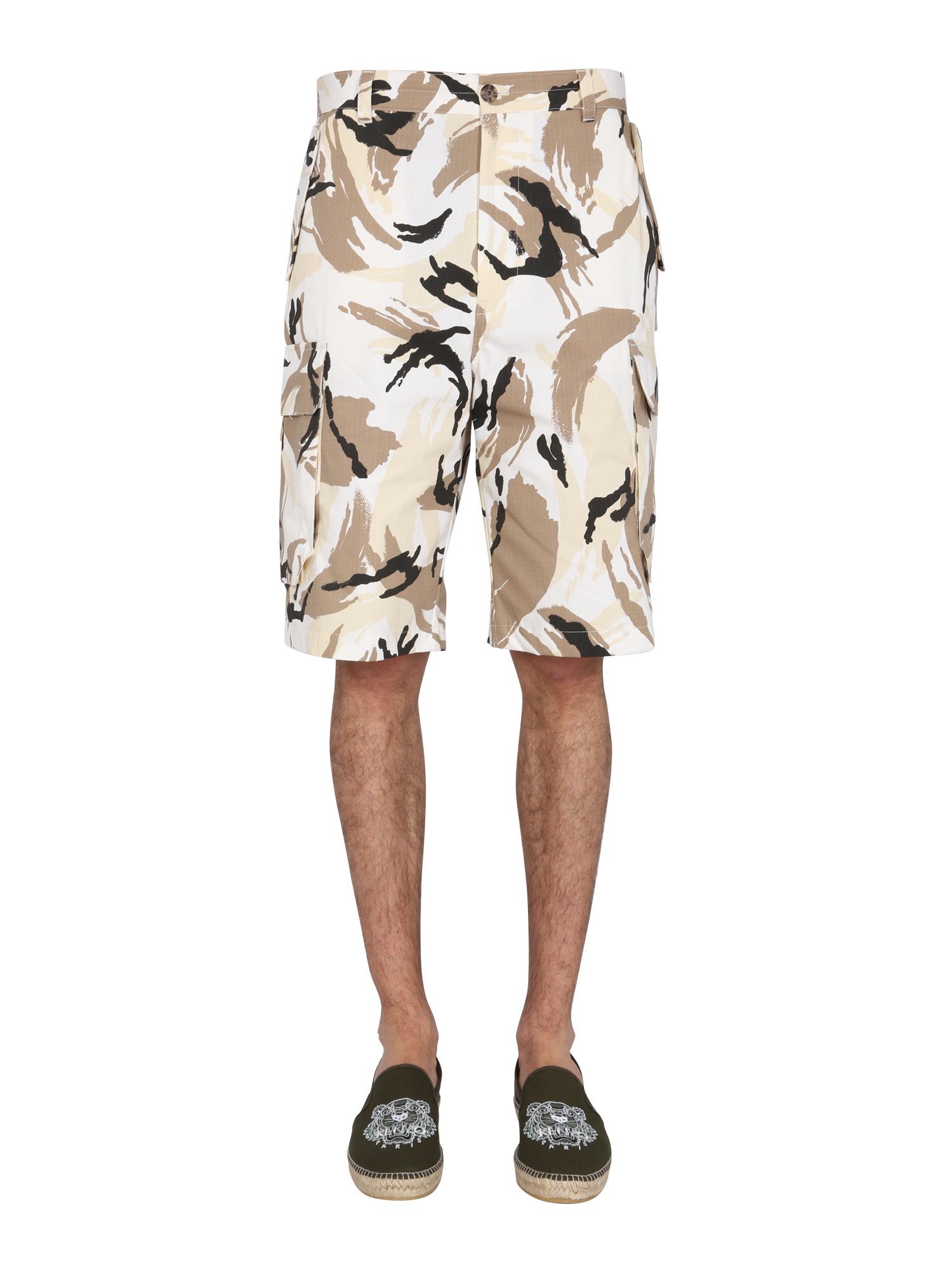 Shop Kenzo "tropic Camo" Bermuda In White