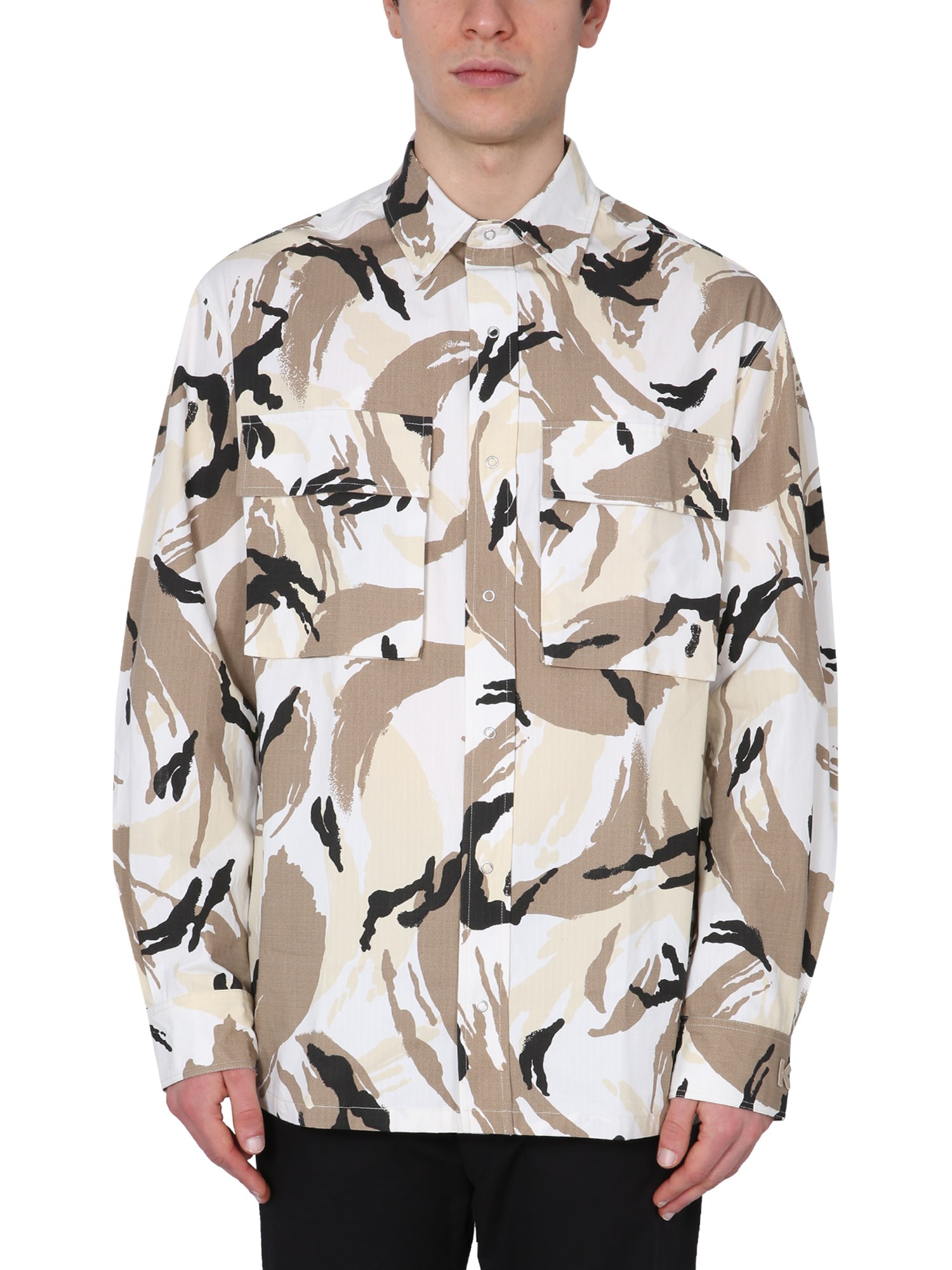 kenzo camoflauge print shirt