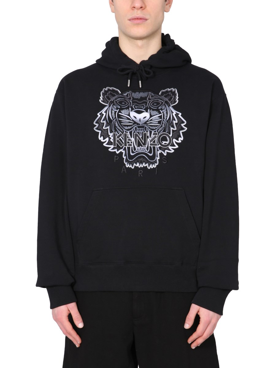 KENZO FELPA CON CAPPUCCIO IN COTONE CON LOGO TIGER Eleonora Bonucci