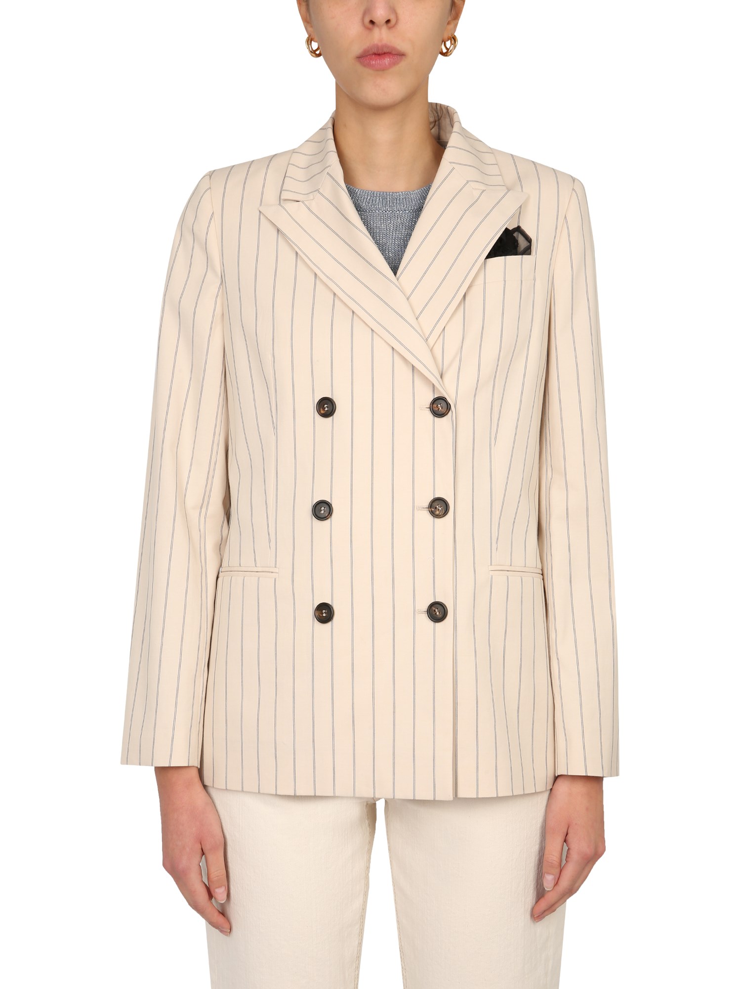 brunello cucinelli double-breasted jacket