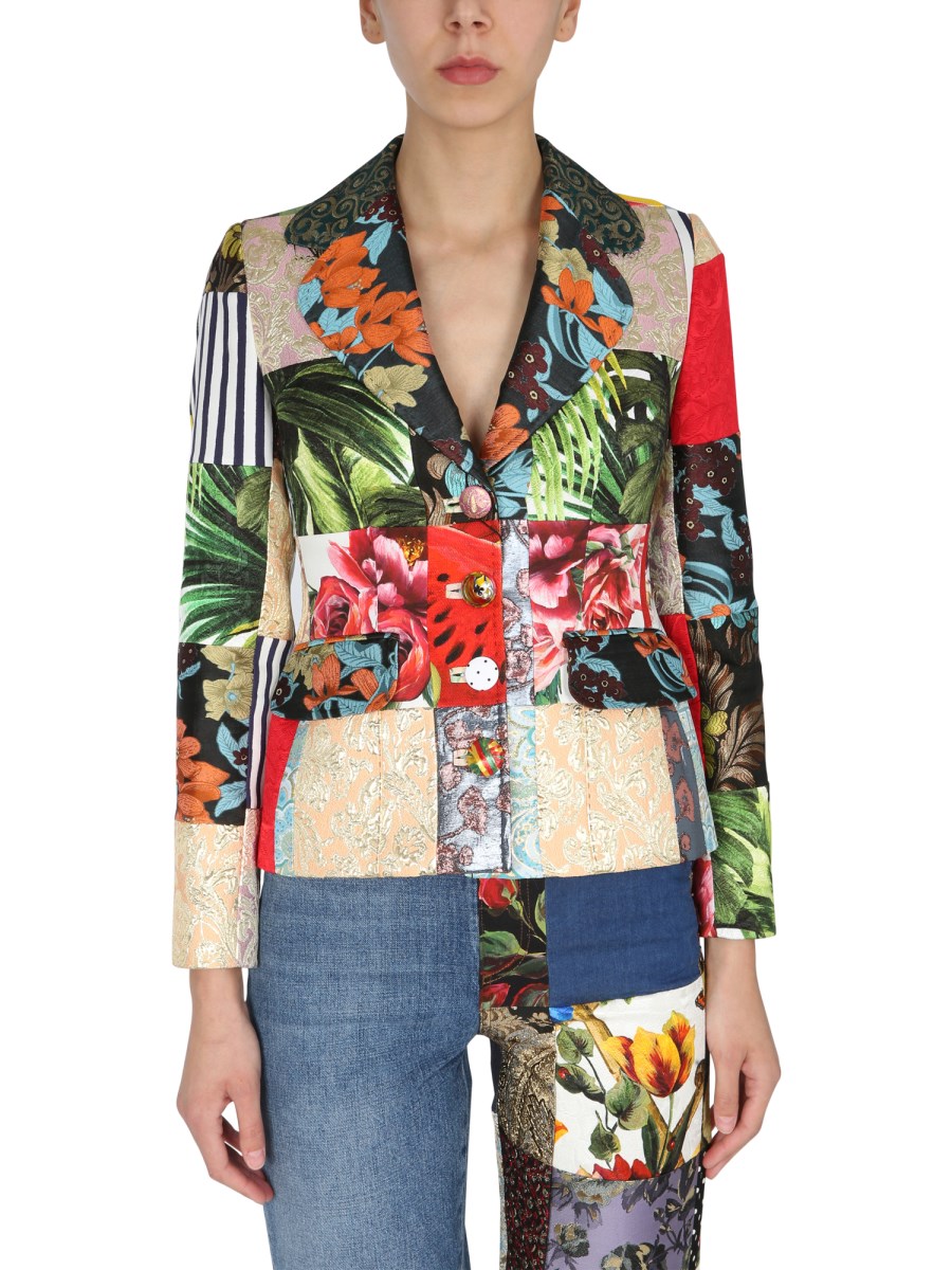 DOLCE & GABBANA - SWEET SINGLE-BREASTED JACQUARD PATCHWORK JACKET -  Eleonora Bonucci