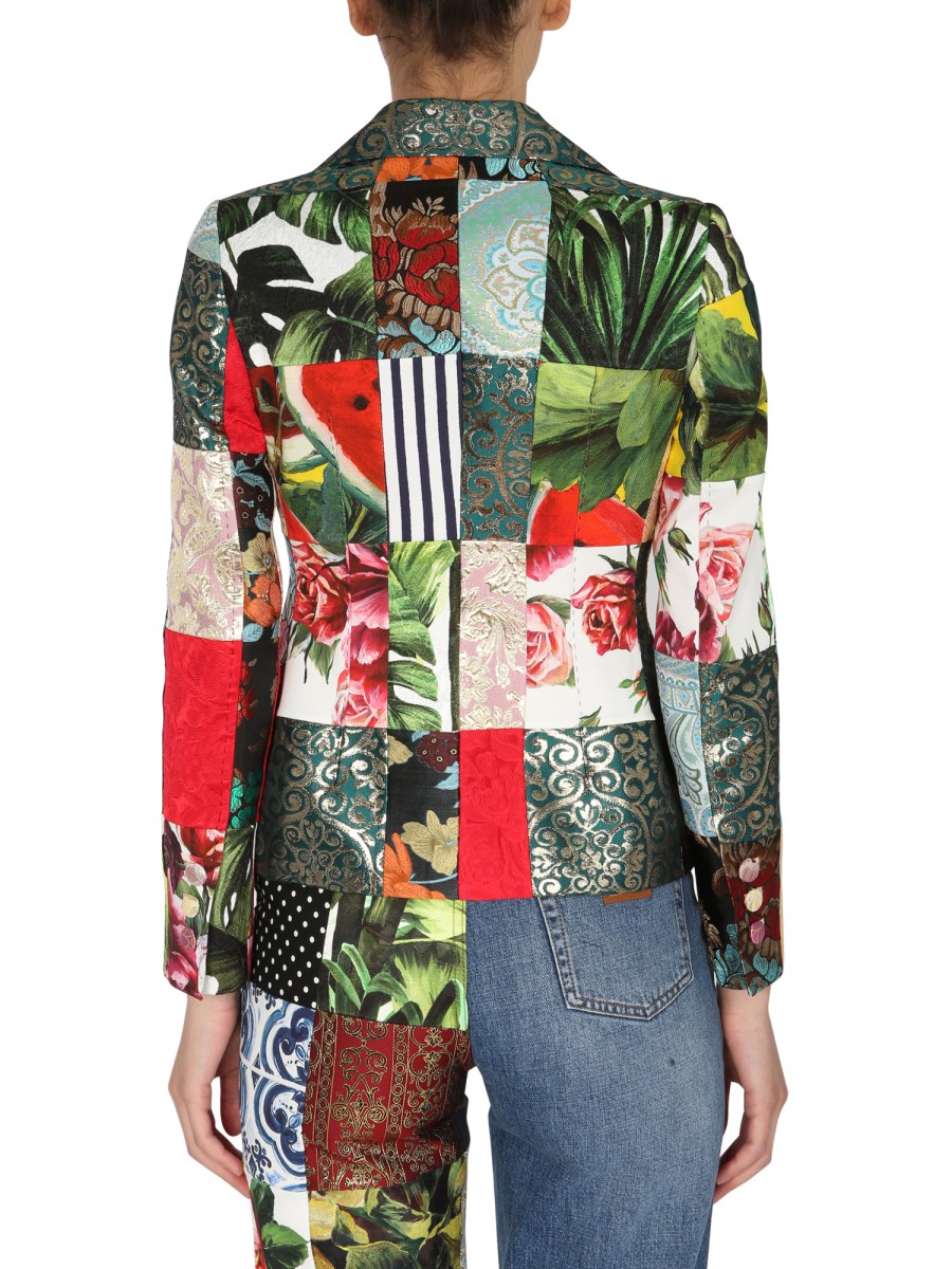 DOLCE & GABBANA - SWEET SINGLE-BREASTED JACQUARD PATCHWORK JACKET