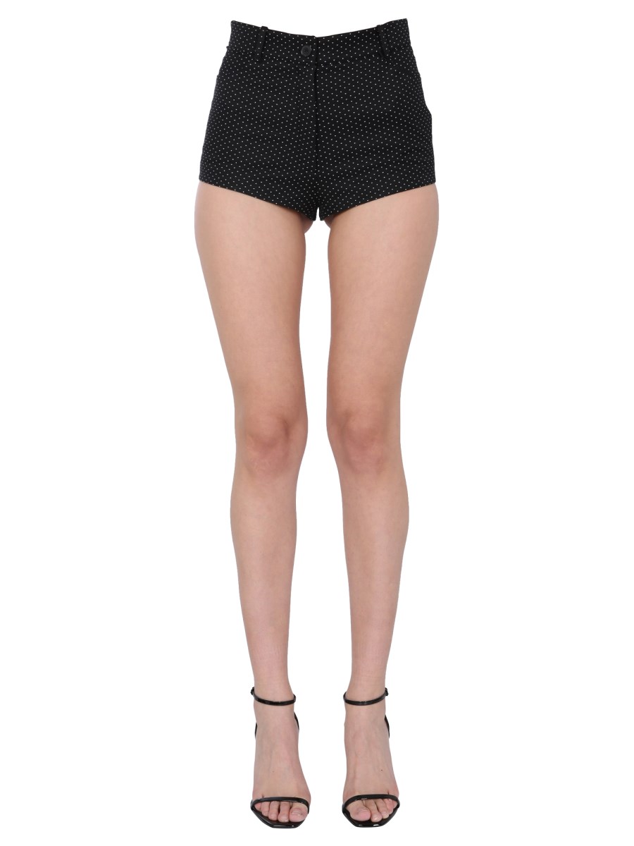 SAINT LAURENT - MINI SATIN SHORTS - Eleonora Bonucci