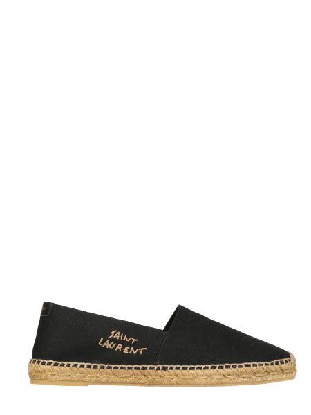 saint laurent logo embroidered canvas espadrilles