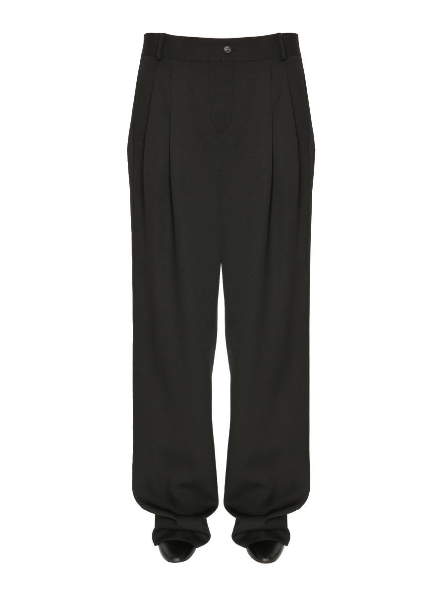 SAINT LAURENT PANTALONECON PIEGA IN GRAIN DE POUDRE