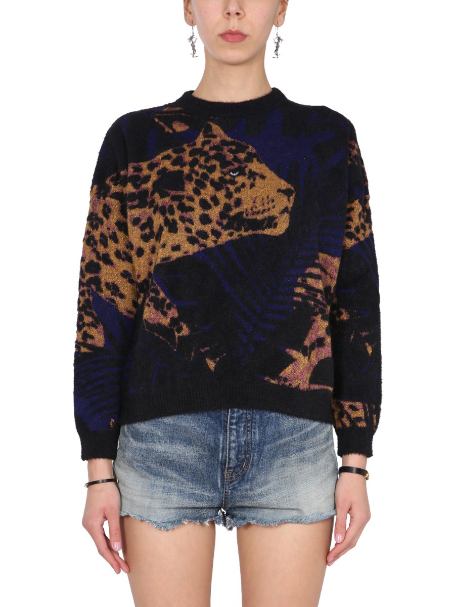 Leopard-Jacquard Sweater