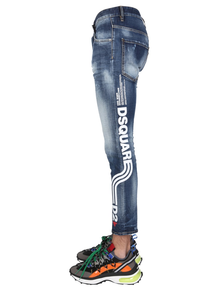 DSQUARED - COTTON DENIM SKATER JEANS - Eleonora Bonucci