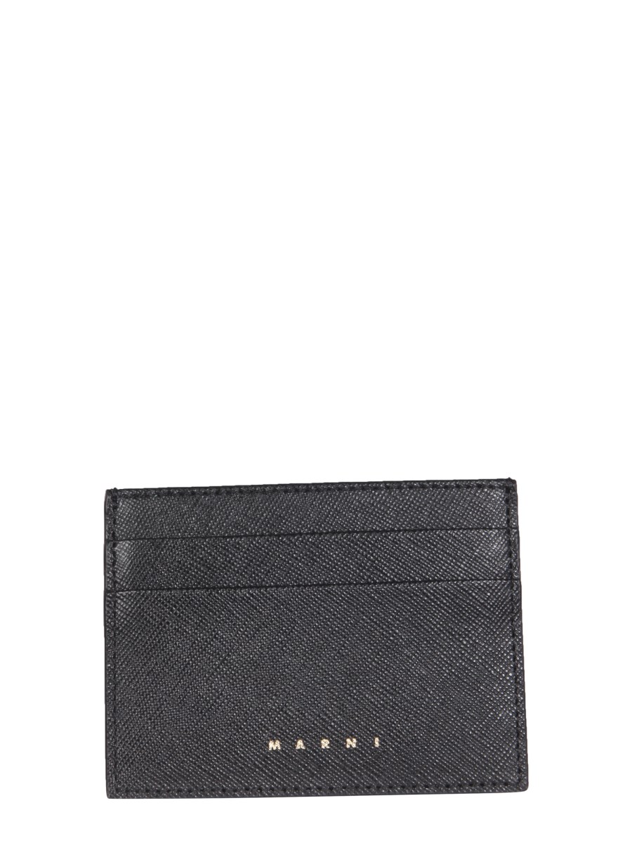 MARNI - SAFFIANO LEATHER CARD HOLDER WITH LOGO - Eleonora