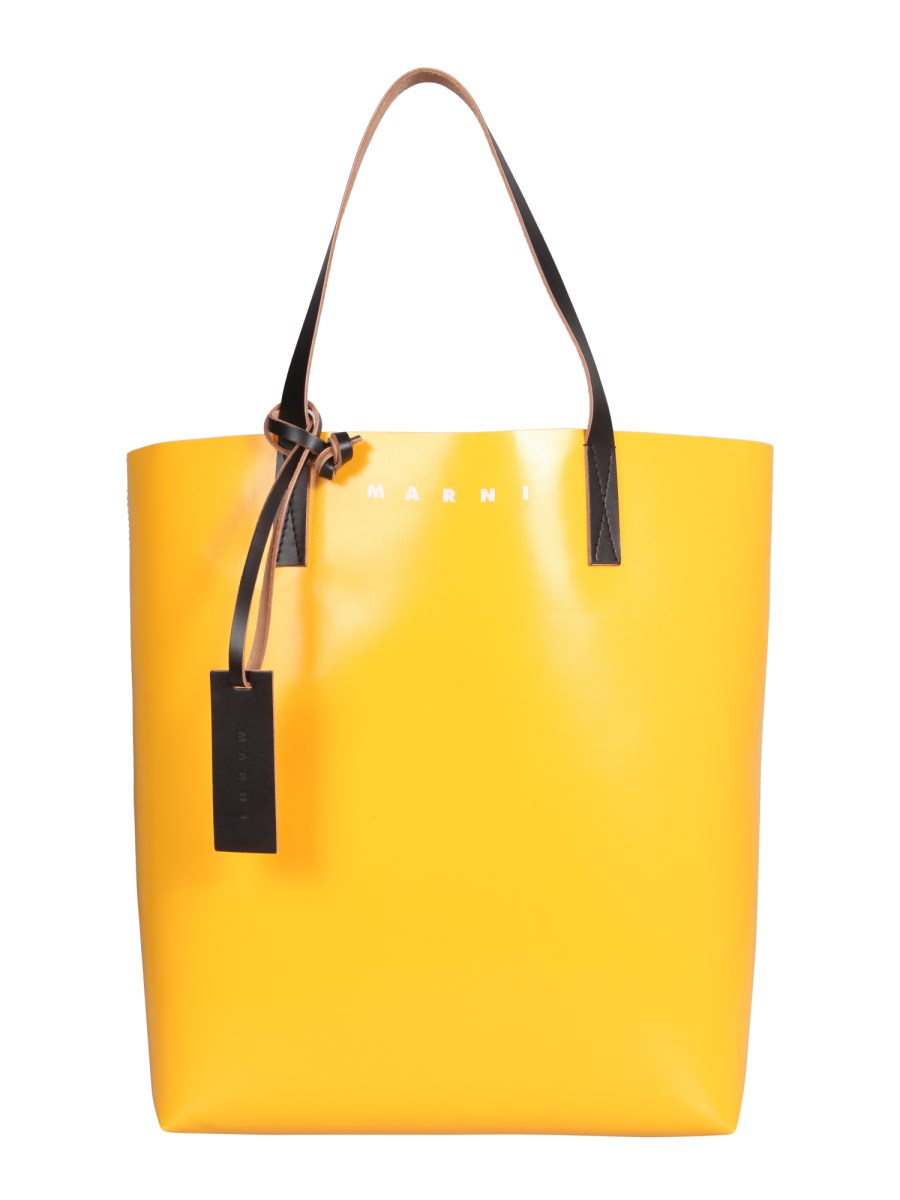 MARNI - TWO-TONE PVC TRIBECA SHOPPING BAG WITH LOGO - Eleonora Bonucci