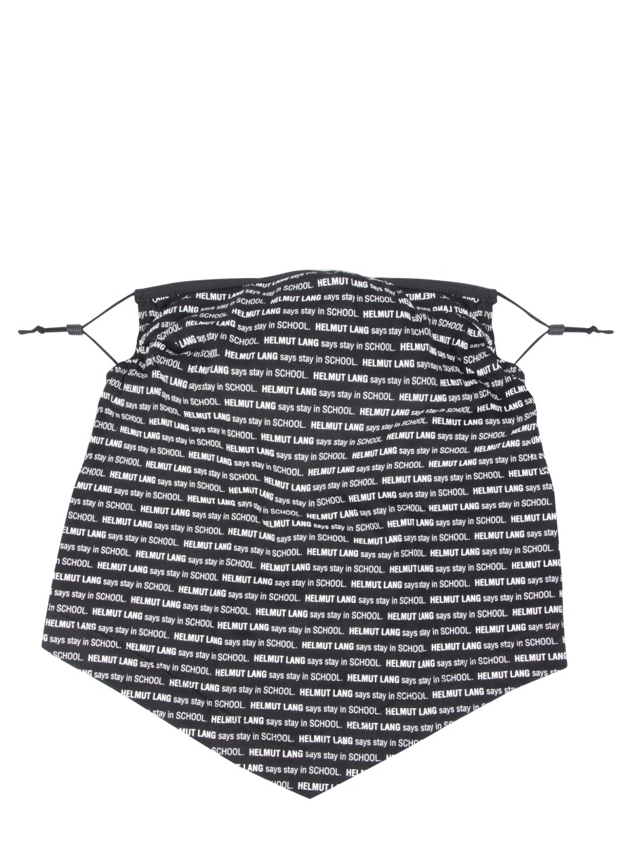 HELMUT LANG MASHERINA BANDANA IN COTONE CON STAMPA SAYS STAY IN SCHOOL