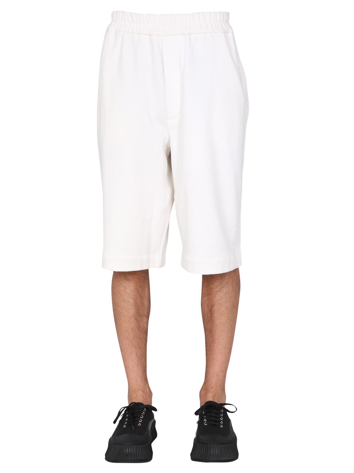 jil sander bermuda with embroidered logo