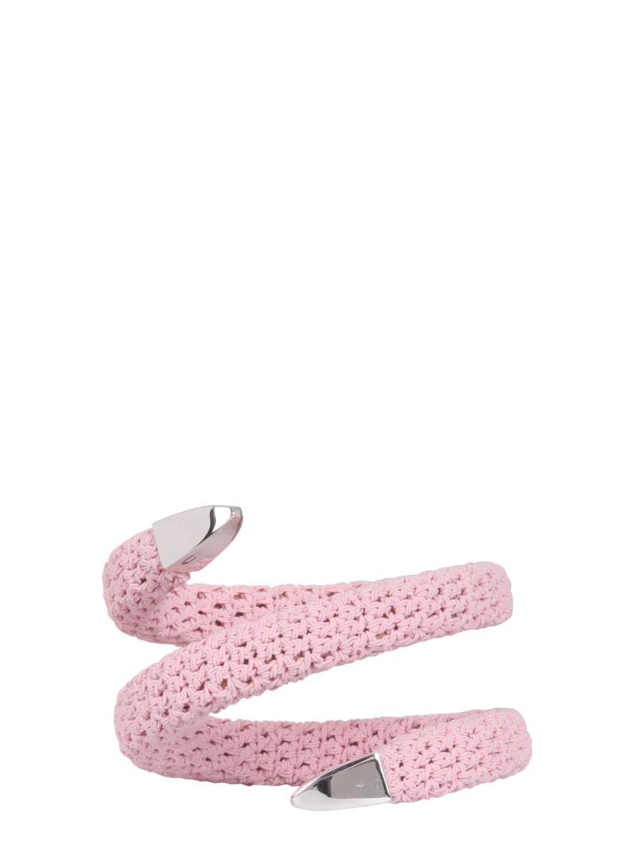 BOTTEGA VENETA BRACCIALE A SPIRALE RIVESTITO IN CROCHET