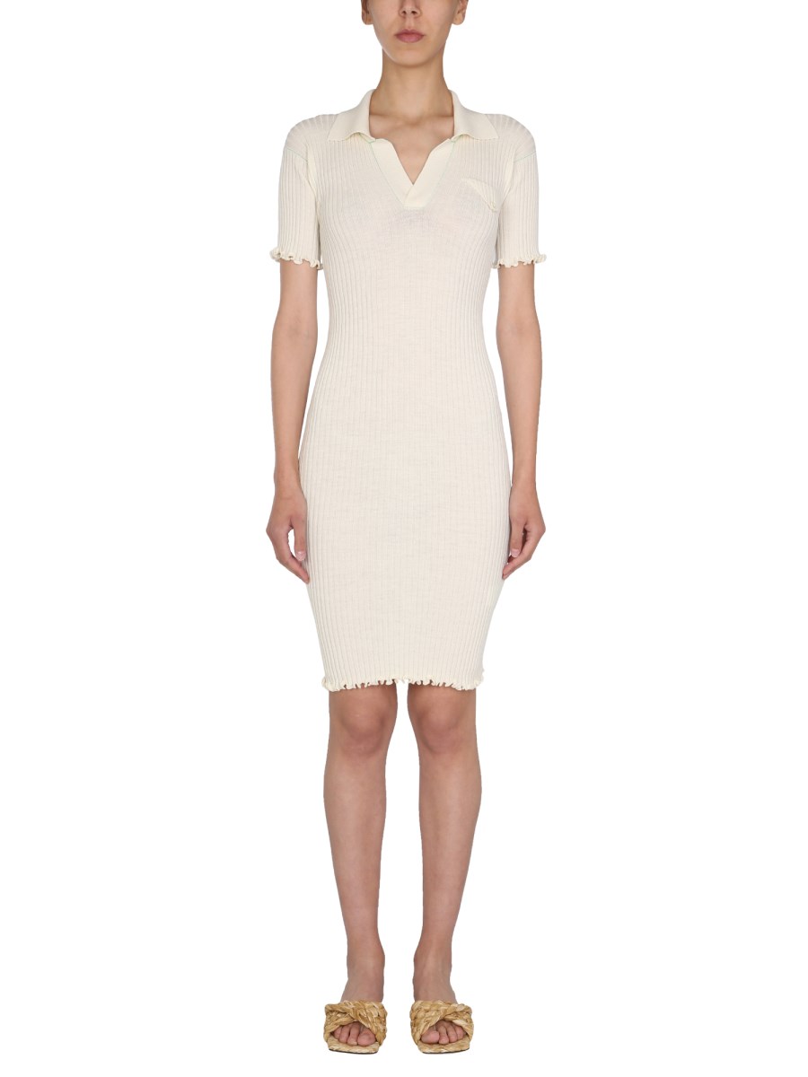 BOTTEGA VENETA - RIBBED WOOL KNIT MIDI DRESS - Eleonora Bonucci