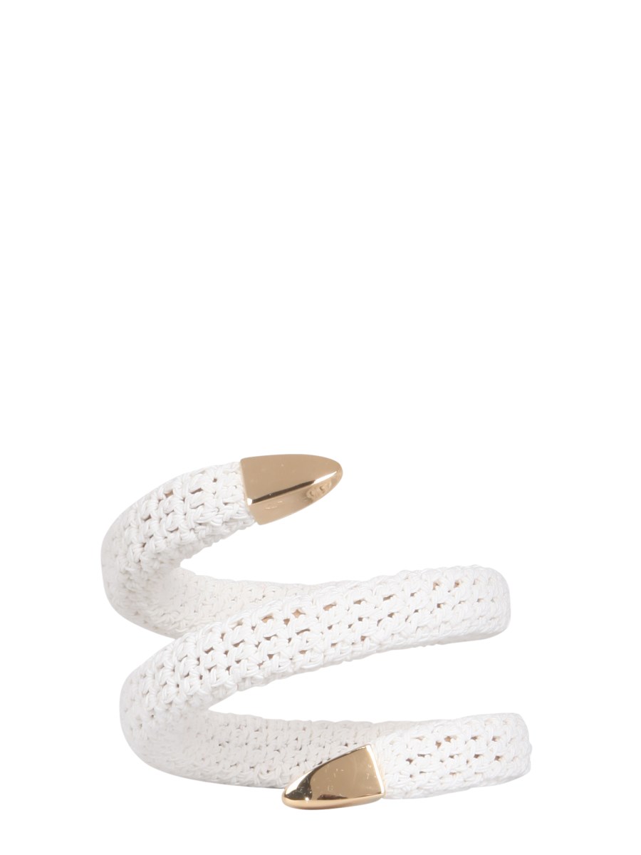 BOTTEGA VENETA BRACCIALE A SPIRALE RIVESTITO IN CROCHET