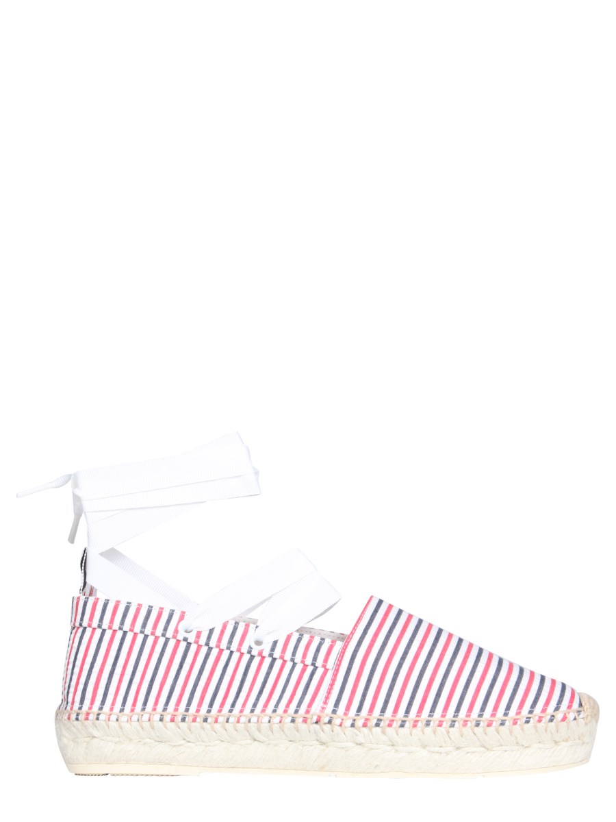 THOM BROWNE ESPADRILLA IN COTONE SEERSUCKER A RIGHE