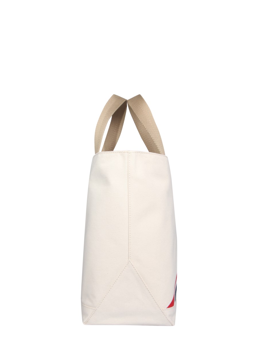 ショルダーバッグ・ポシェット THOM BROWNE CANVAS SHOULDER BAG WITH TRICOLOUR DIAGONAL BAND THOM BROWNE Tricolor Striped Denim Handbag Tote Bag Shoulder