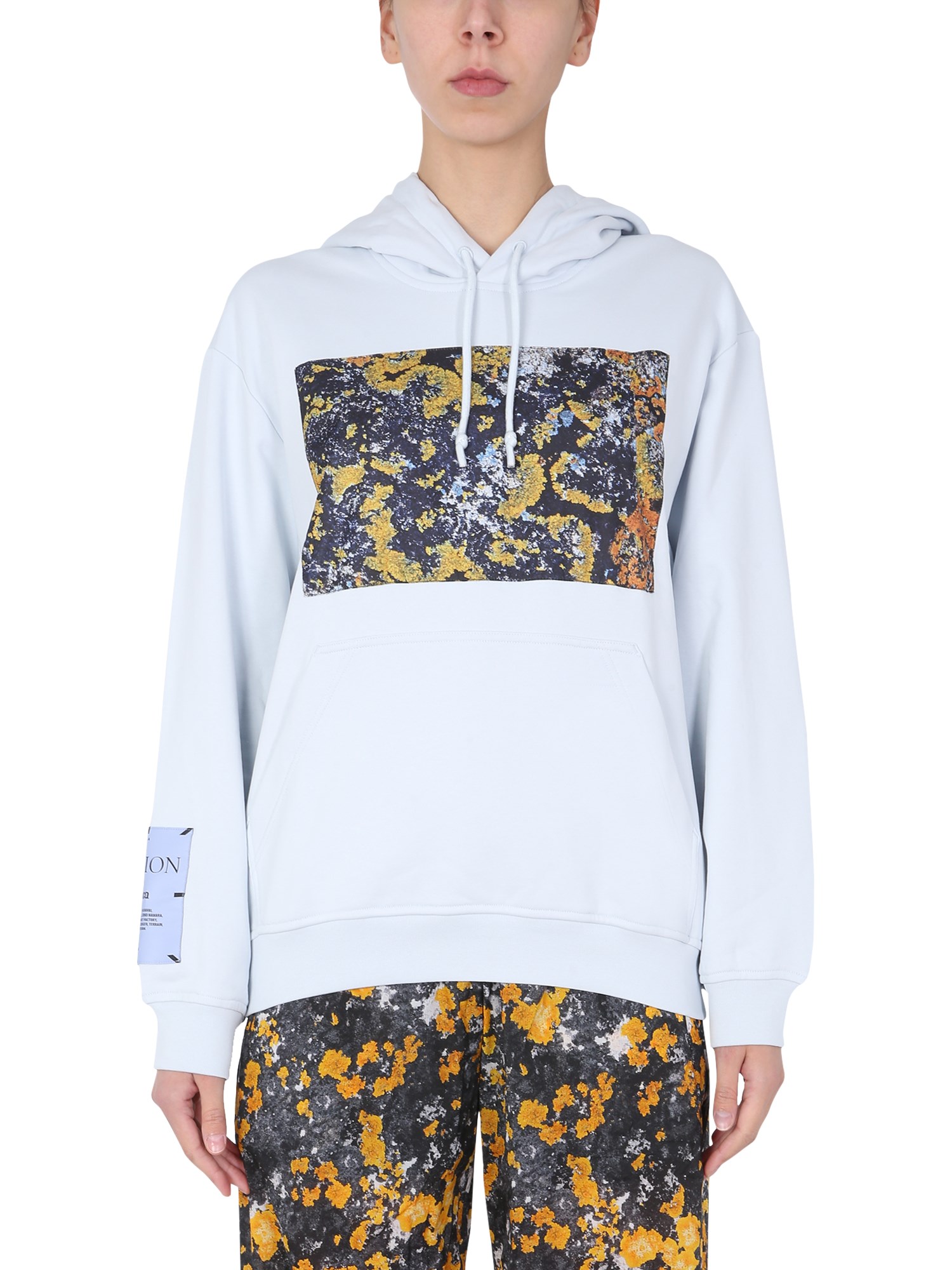 Shop Mcq By Alexander Mcqueen "albion" Hooded Sweatshirt In Baby Blue