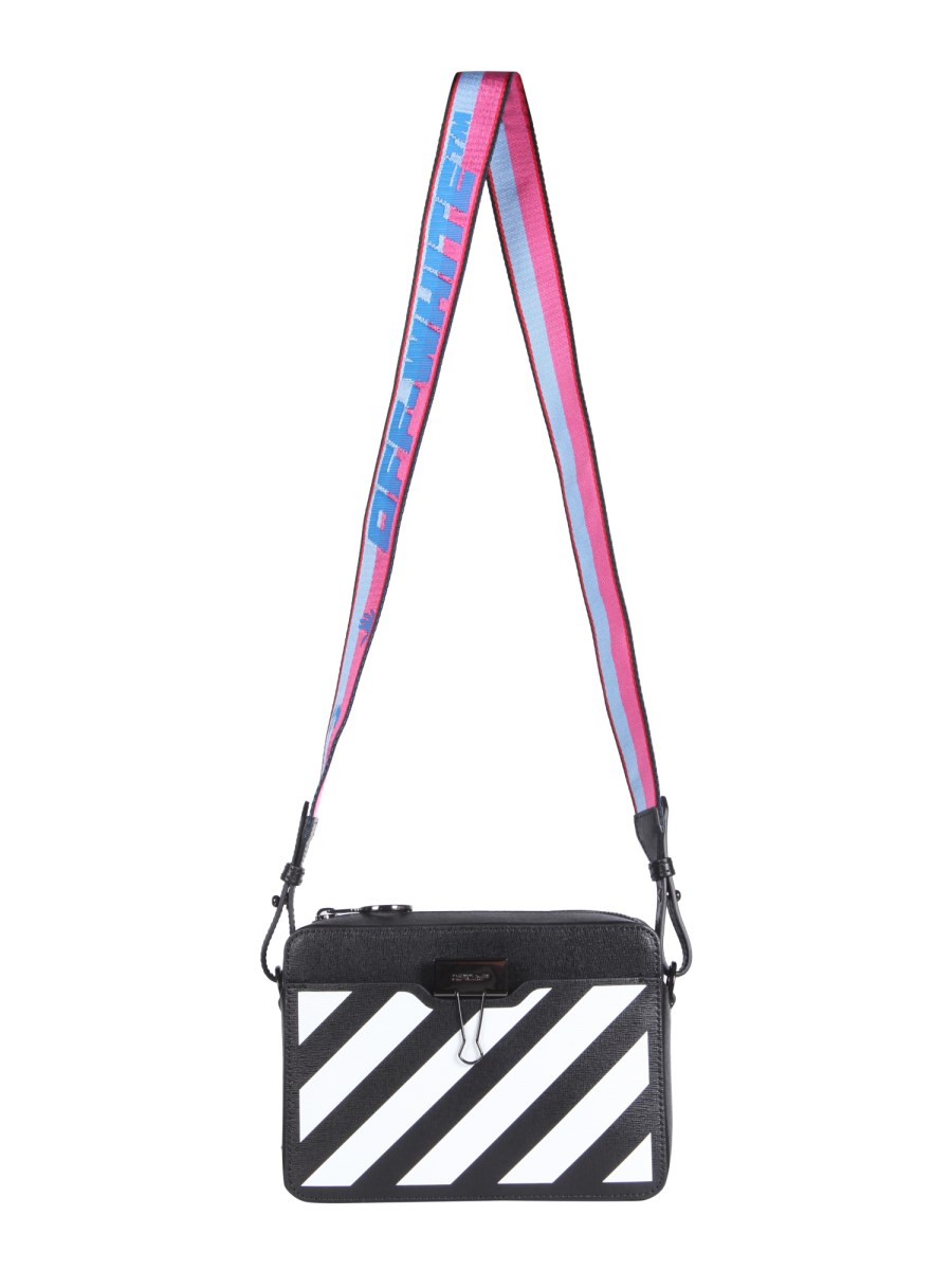 Off White crossbody bag in saffiano leather with diagonal print