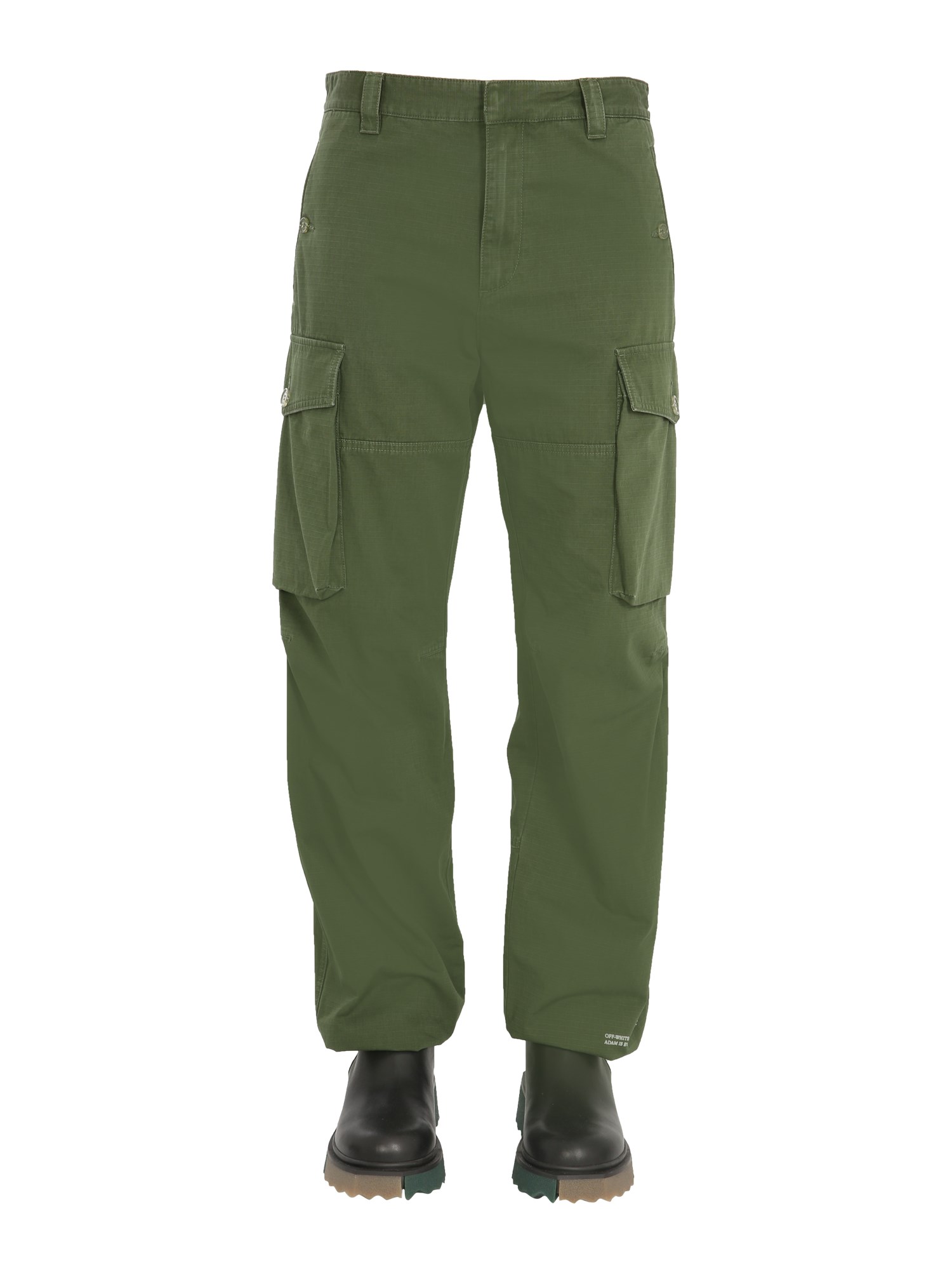 OFF-WHITE COTTON CARGO trousers,198555