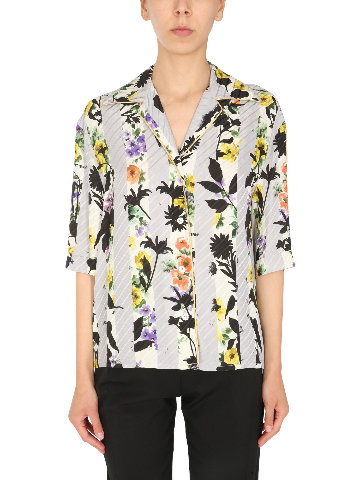 off-white striped bowling shirt