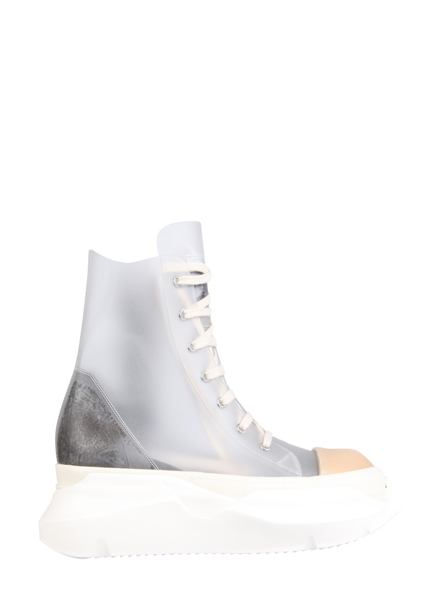 RICK OWENS DRKSHDW - TALL TRANSPARENT PVC ABSTRACT SNEAKERS ...