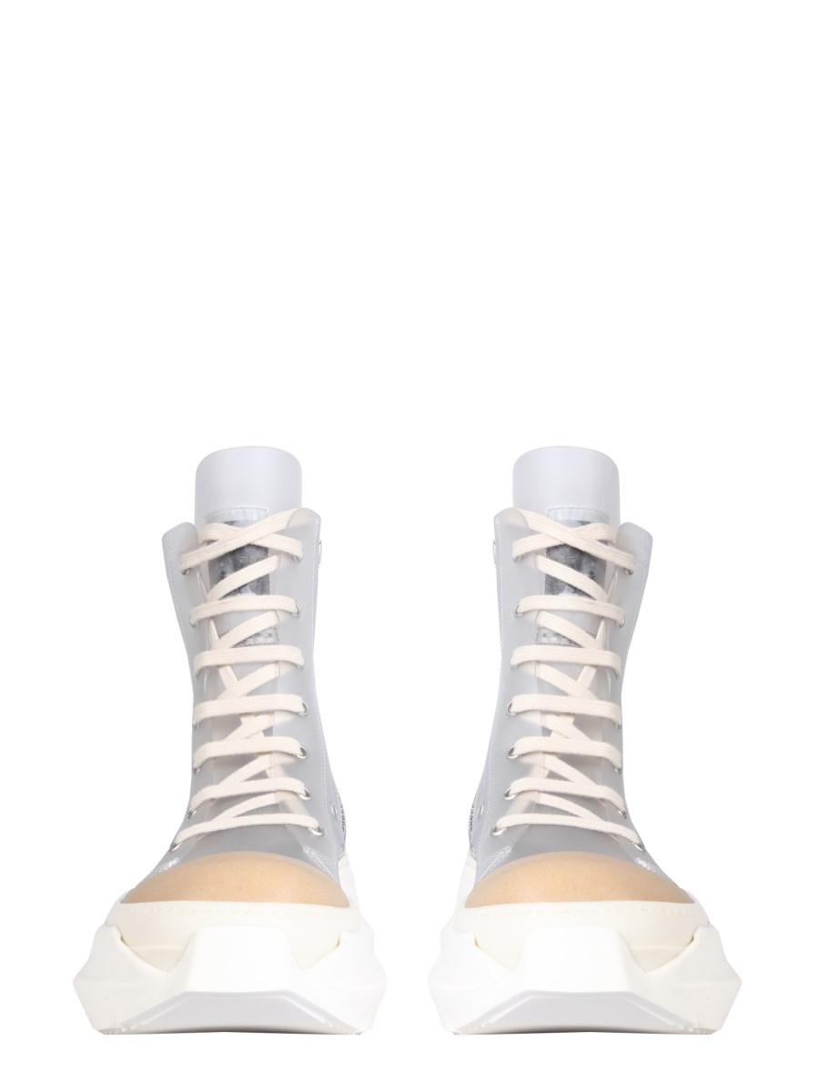 RICK OWENS DRKSHDW - TALL TRANSPARENT PVC ABSTRACT SNEAKERS