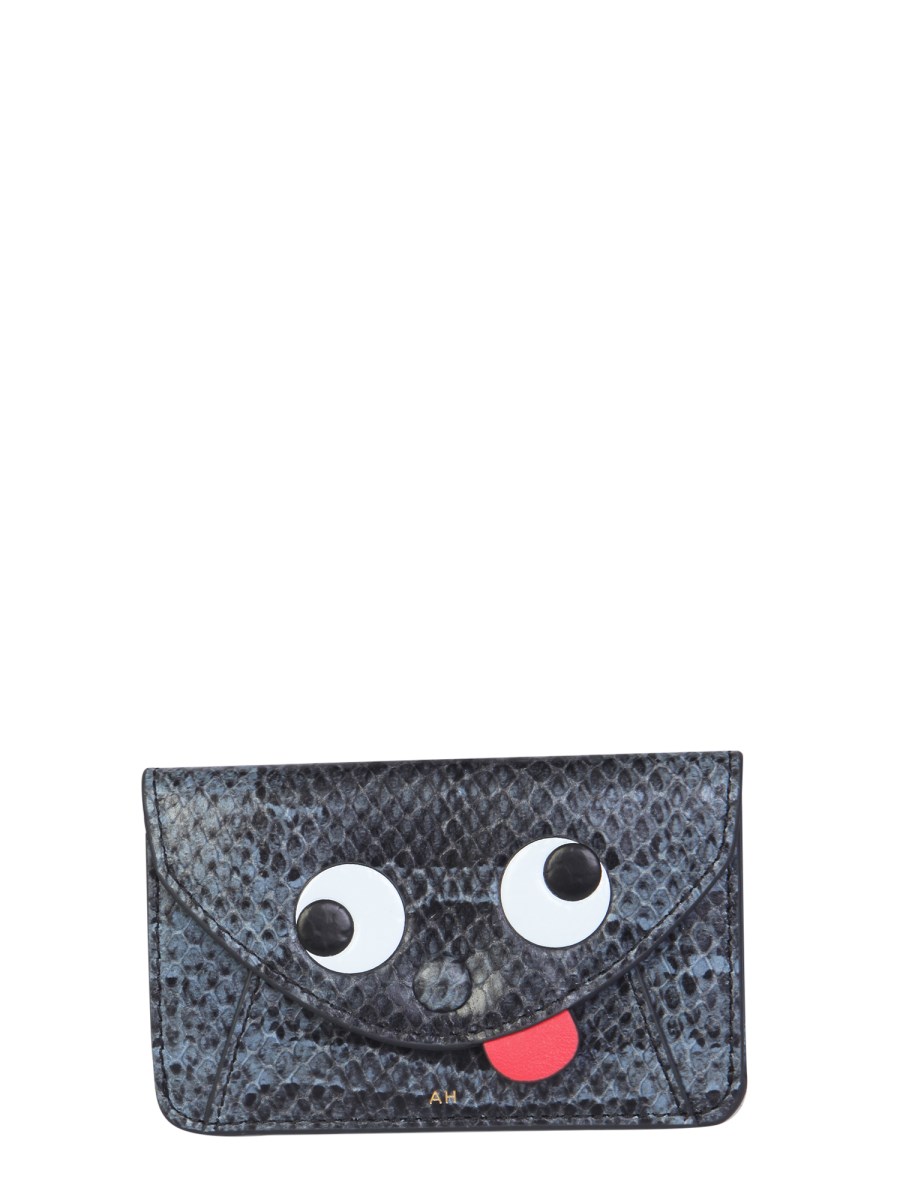 ANYA HINDMARCH - ENVELOPE ZANY PYTHON PRINT LEATHER CARD HOLDER