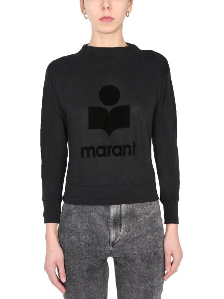 Marant Étoile "kilsen" Linen T-shirt With Logo Women - Eleonora
