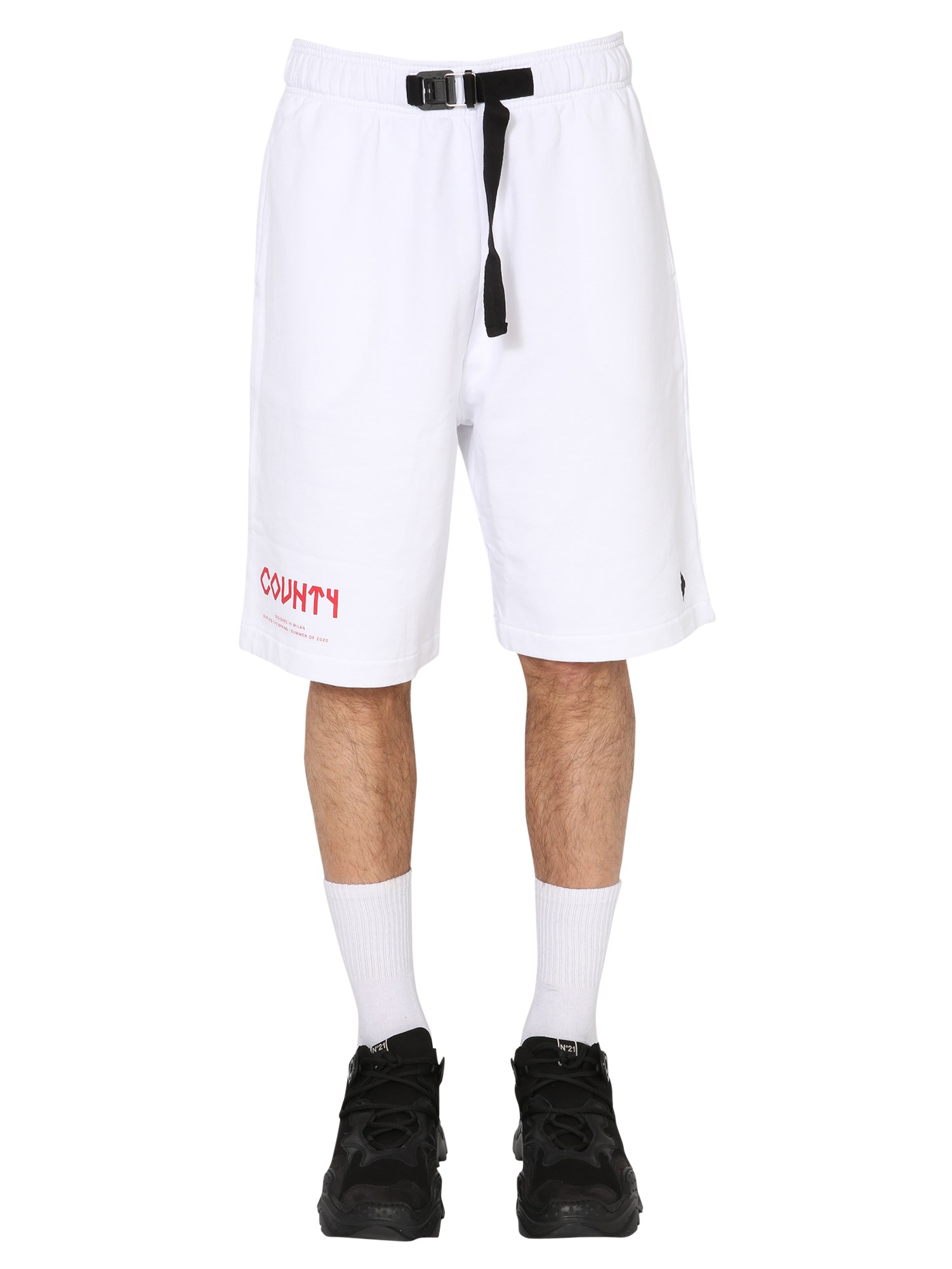 marcelo burlon county of milan bermuda with logo