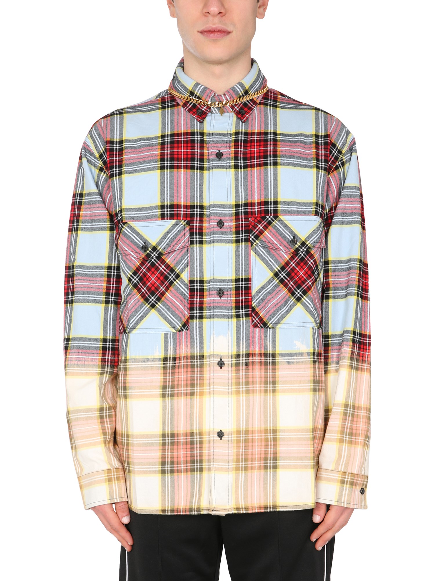 Shop Marcelo Burlon County Of Milan Shirt With Check Print In Multicolour