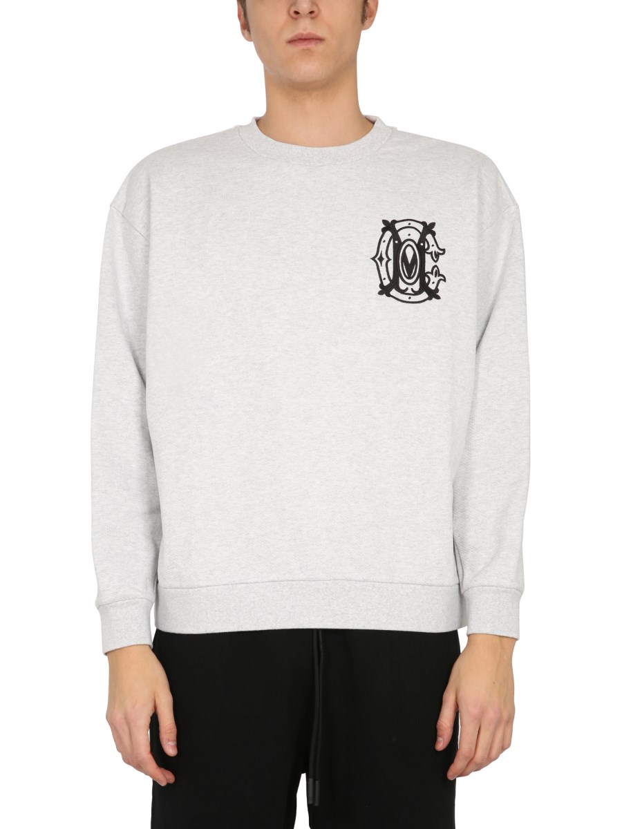 MARCELO BURLON COUNTY OF MILAN FELPA "MONOGRAM" OVERSIZE FIT IN COTONE