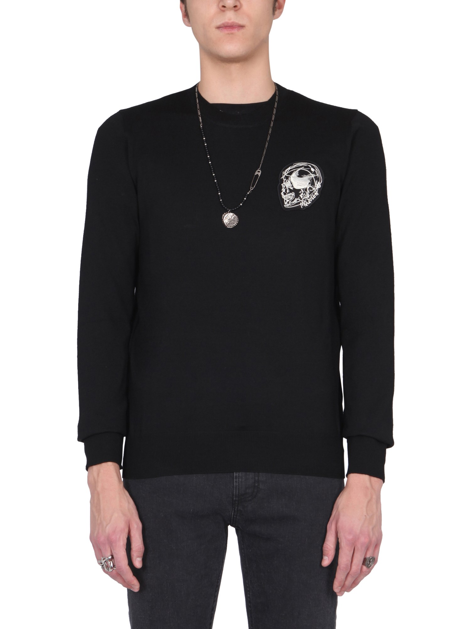 alexander mcqueen sweater with biker graphics