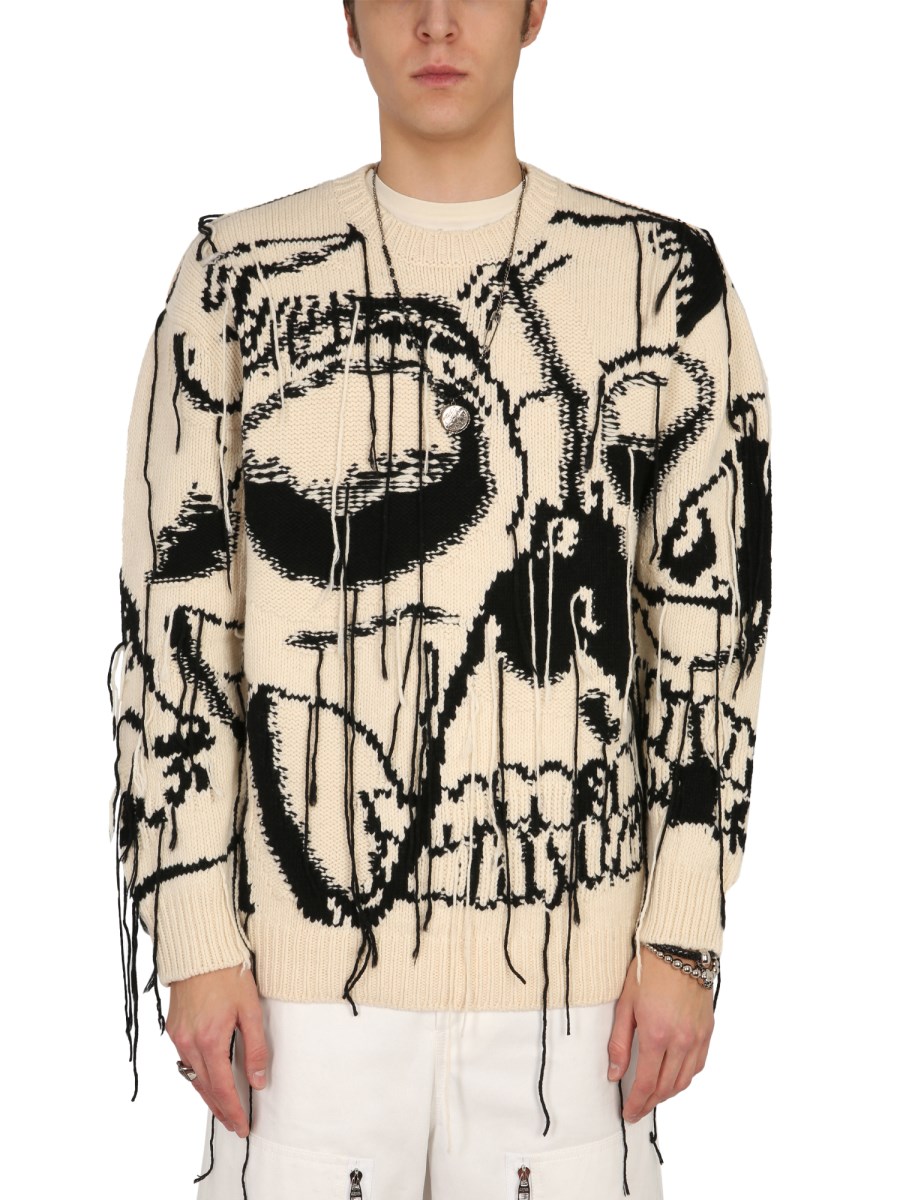 ALEXANDER McQUEEN CASHMERE SKULL SWEATER WITH INLAYS PATTERN Eleonora Bonucci