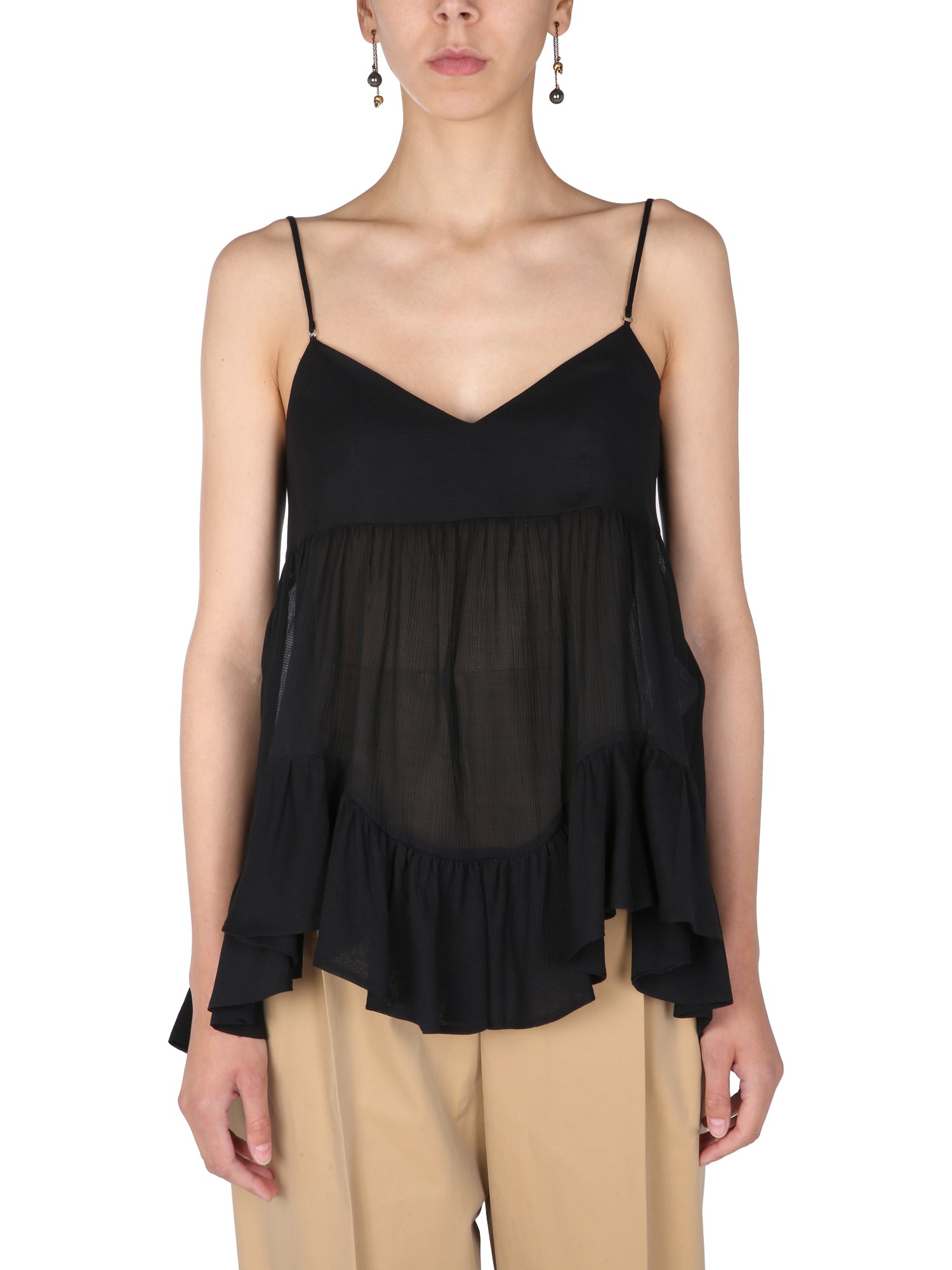 alexander mcqueen semi-transparent top