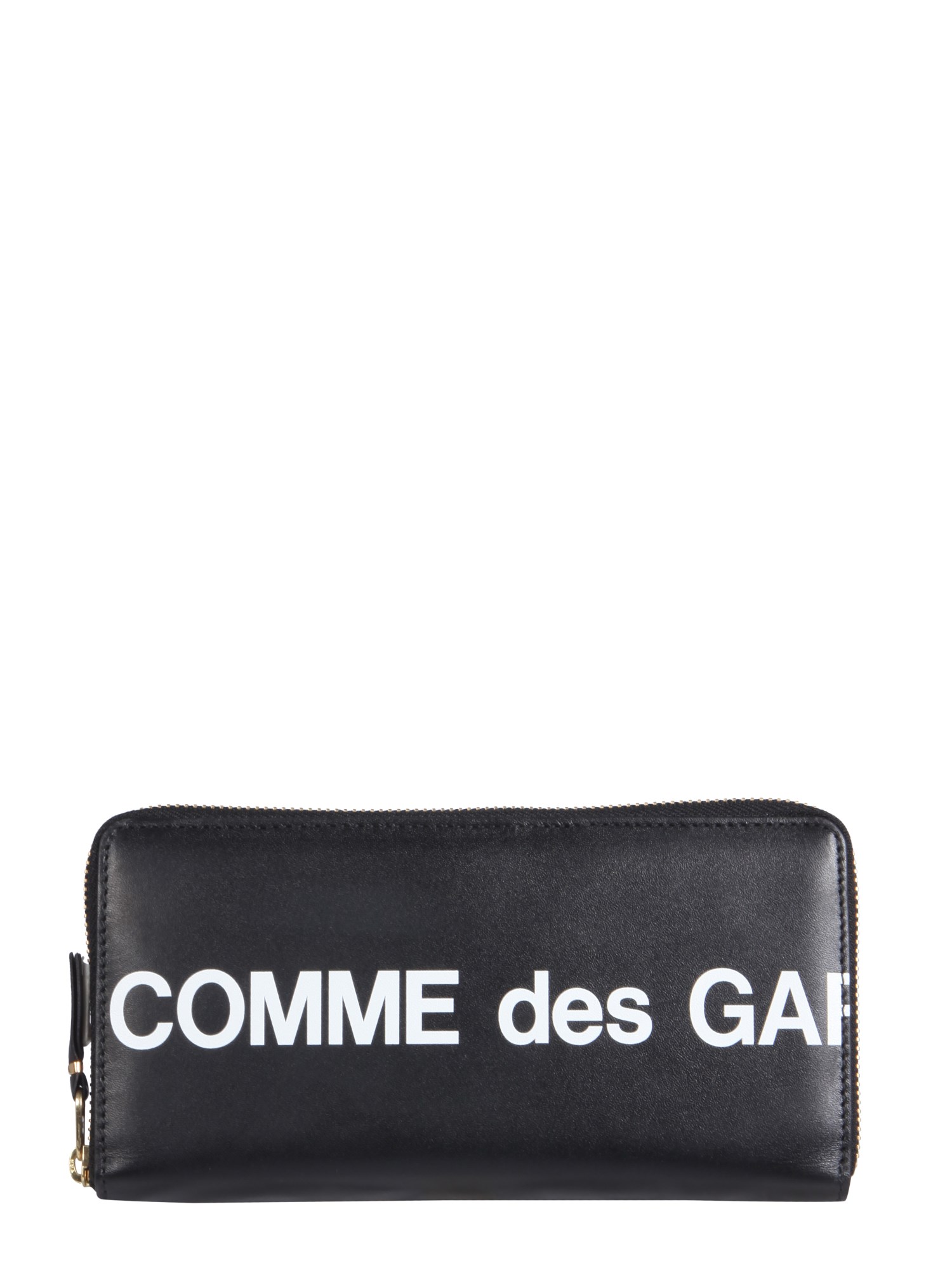 Comme Des Garçons Logo Zip-around Wallet In Black