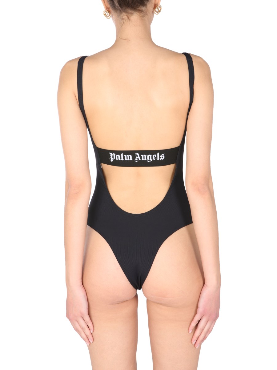 PALM ANGELS - ONE PIECE RIBBED FABRIC SWIMSUIT - Eleonora Bonucci