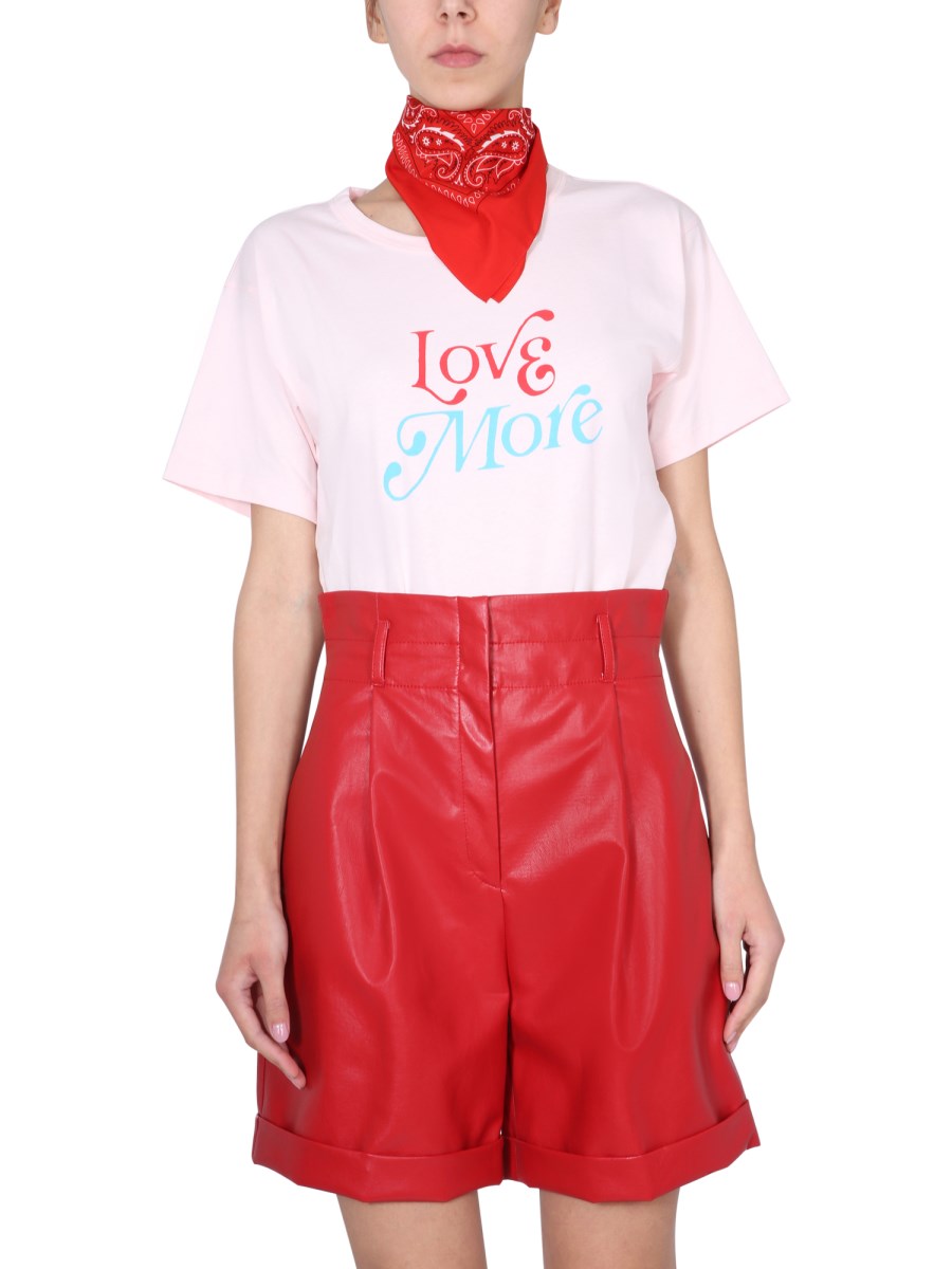 PHILOSOPHY DI LORENZO SERAFINI T-SHIRT GIROCOLLO IN JERSEY DI COTONE CON STAMPA LOVE MORE