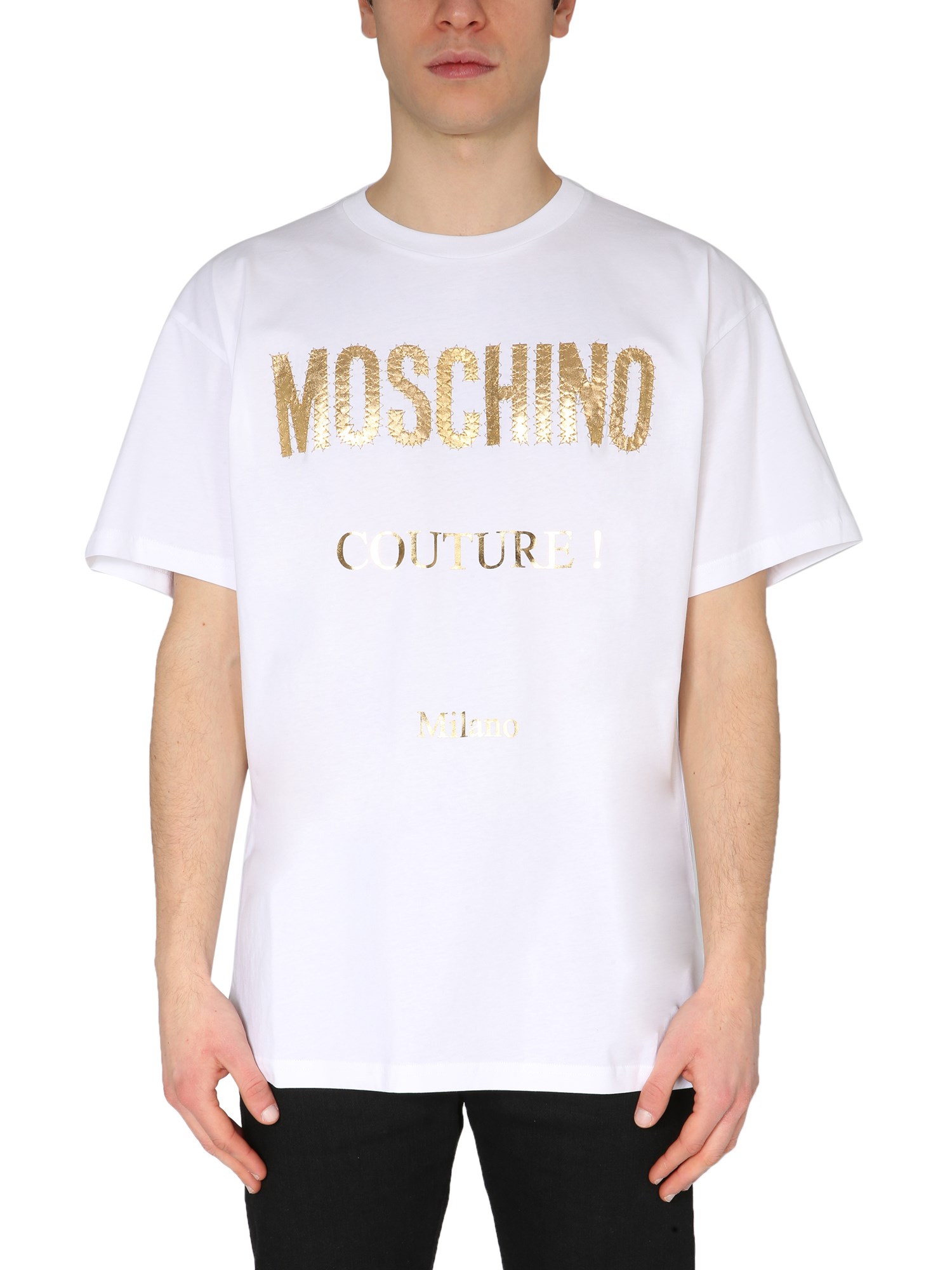 moschino oversize fit t-shirt with laminated print