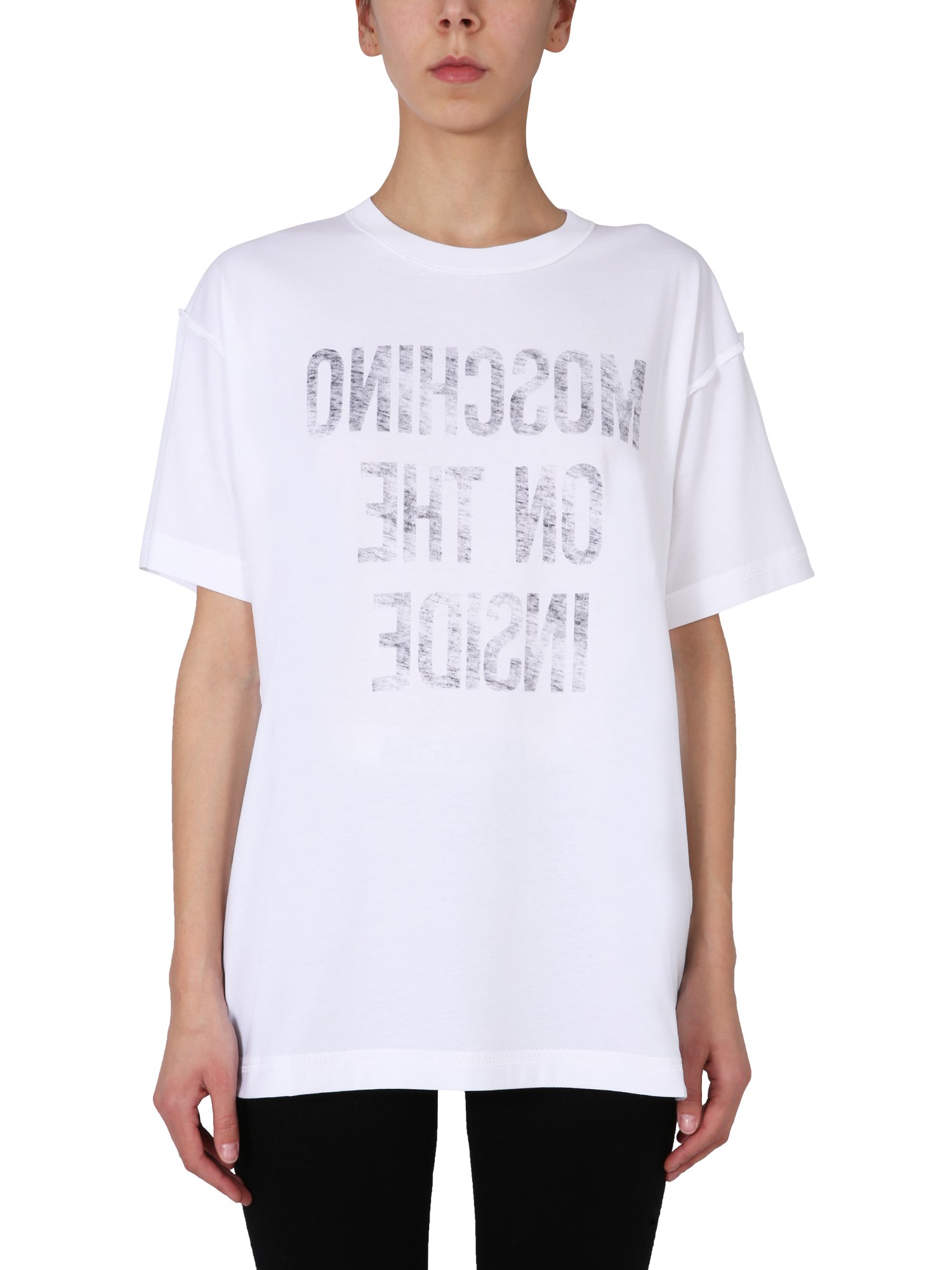 moschino inside out slogan t-shirt