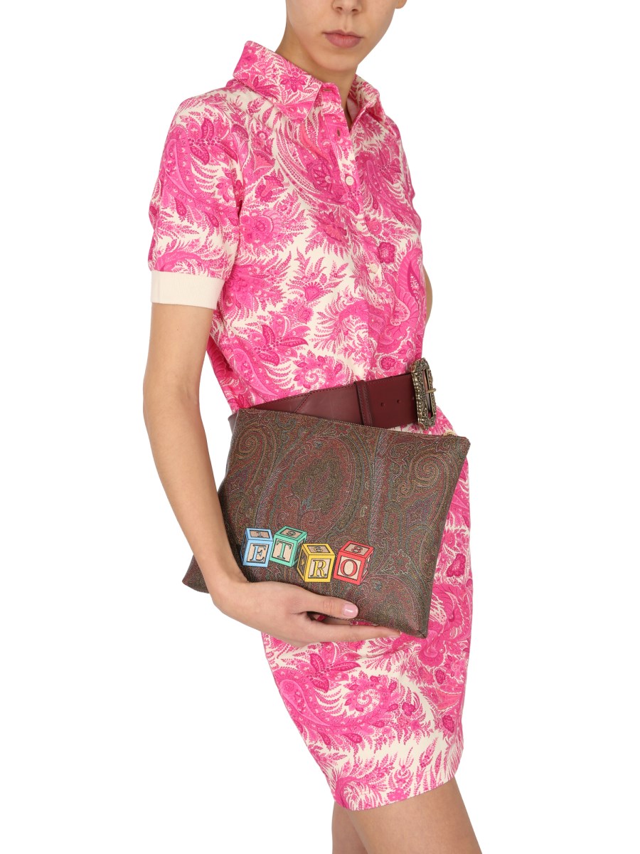 ETRO×Regale MANIFATTURA ETRO - TWISTER TOYS PAISLEY CANVAS COATED CLUTCH - Eleonora