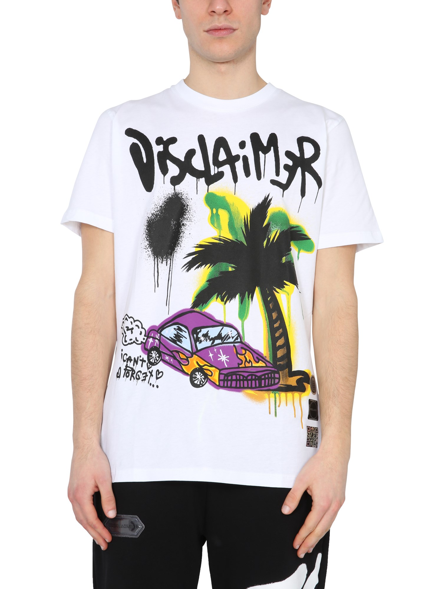 disclaimer t-shirt with screen print