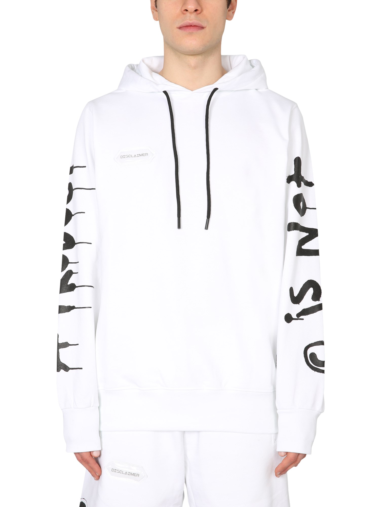 disclaimer sweatshirt with screen print