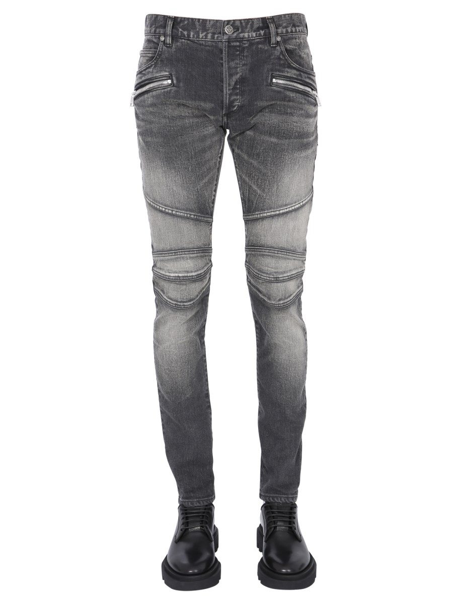 skæg Original Lejlighedsvis BALMAIN - SLIM FIT BIKER JEANS - Eleonora Bonucci