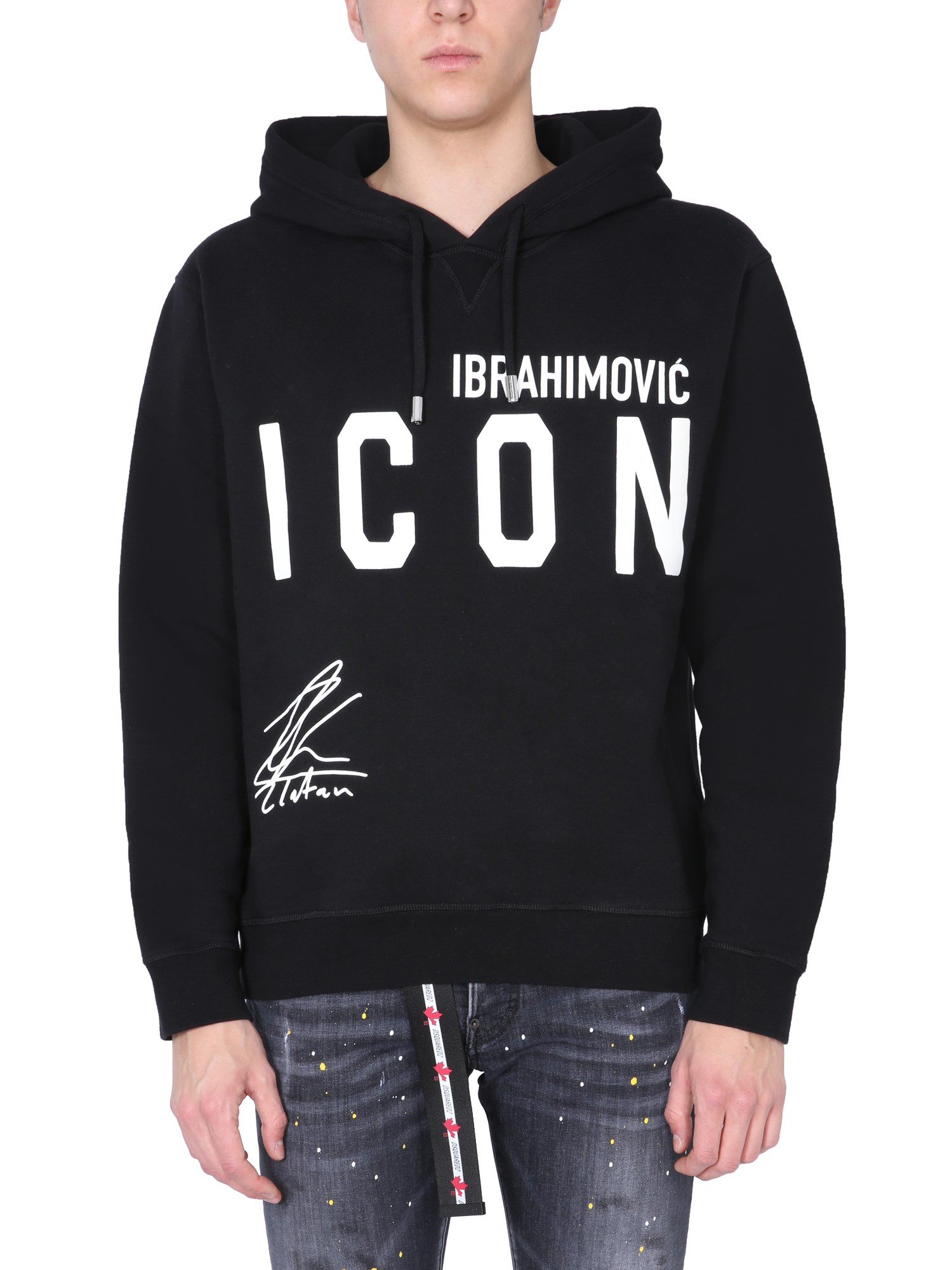 Dsquared2 X Ibrahimović Icon Drawstring Hoodie In Black | ModeSens
