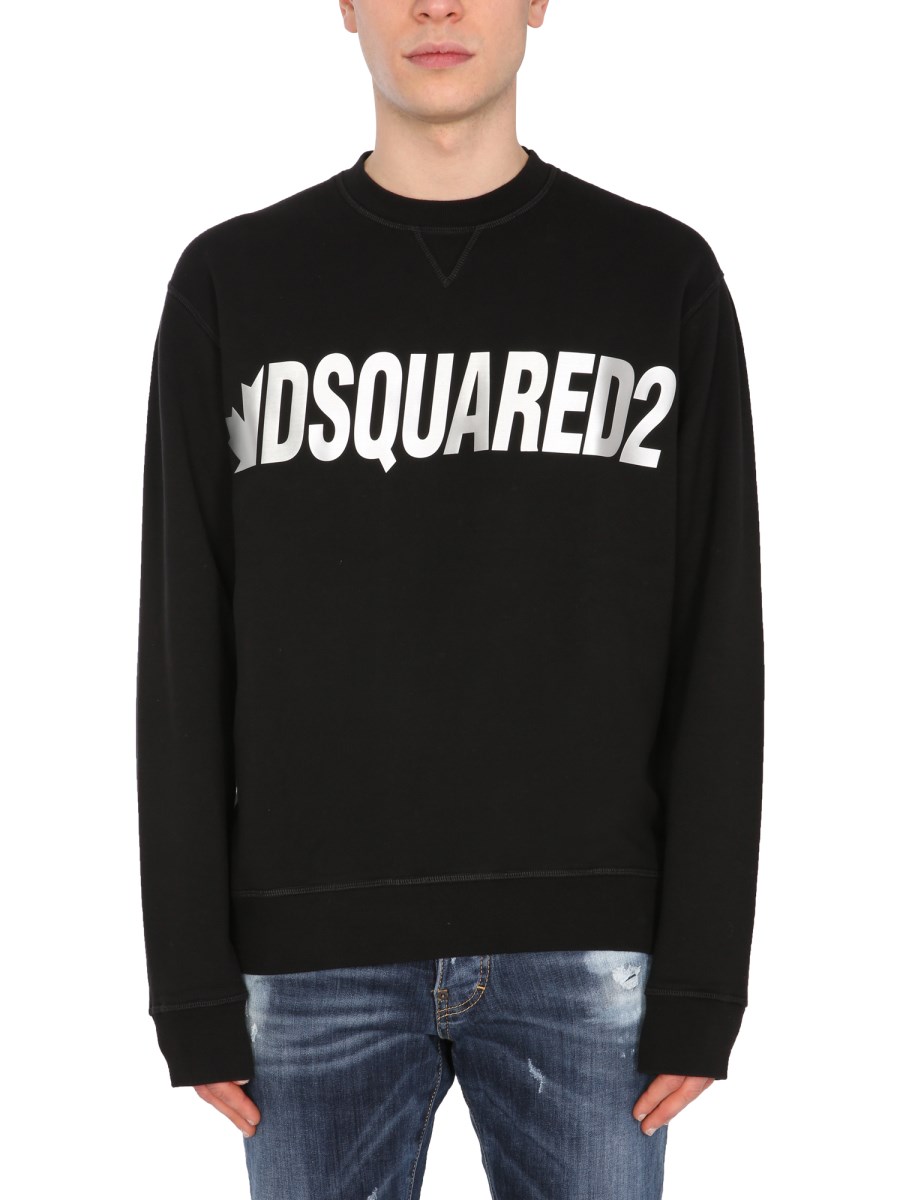 Dsquared2 logo outlet printed sweatshirt